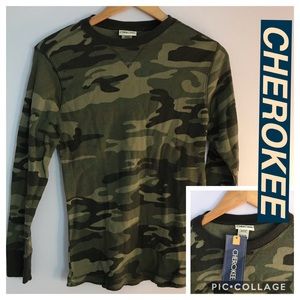 Cherokee Boys Crew Neck Camo Long Sleeve Tee
